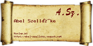 Abel Szellőke névjegykártya